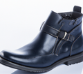 Navy Leather Buckle Boot