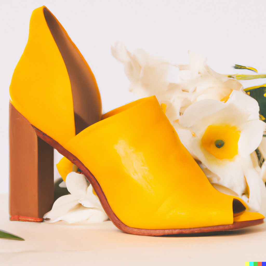 Canary Yellow Leather Sandal Heel